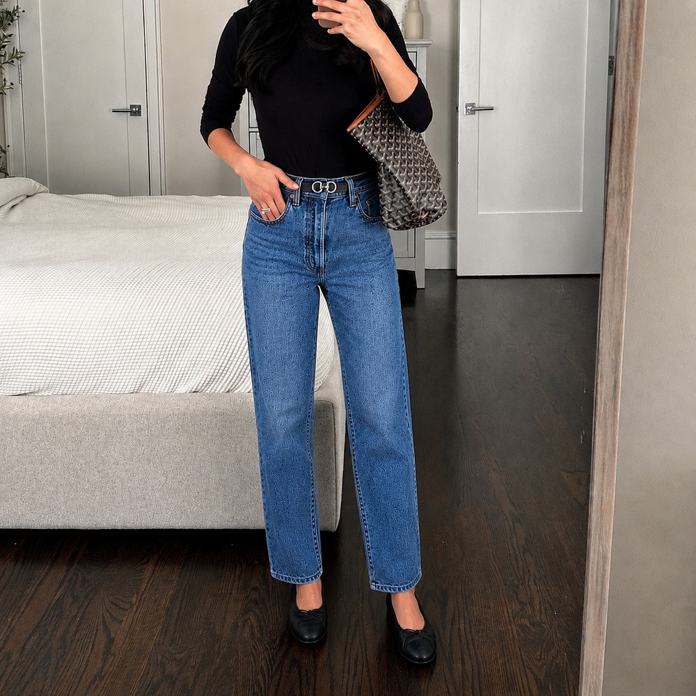 Levi's Premium | Cotton Ribcage Straight Ankle High Rise Jeans Medium Wash